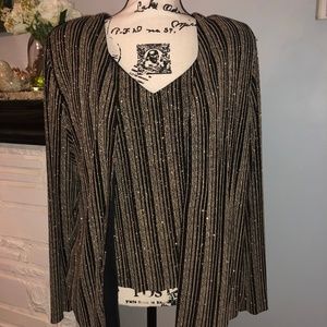 2 piece Jacket / Camisole	 Metalic and Black Strip